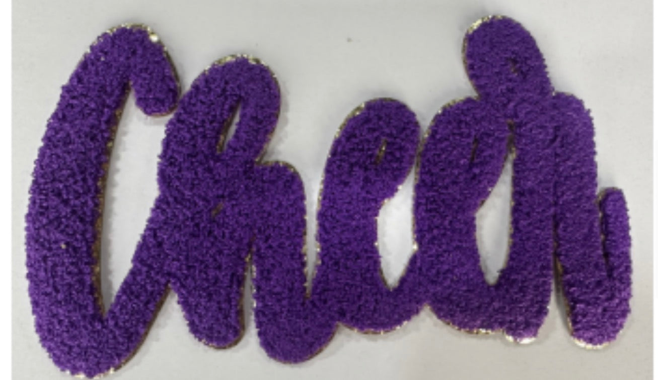 XL Cheer Chenille Patch – Fuzzy Script Letter Patch for Cheer & Dance Apparel (Approx. 10.5”)