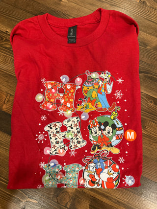 Mickey and Friends Ho Ho Ho T-Shirt - Festive Christmas Long or Short Sleeve Tee CK