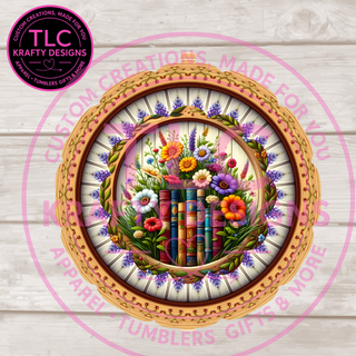 Book Lover Wind Spinner, Floral Library Garden Spinner, Reading Lover Outdoor Decor, Bookworm Gift, Literary Garden Art, 10 Inch Double Spinner