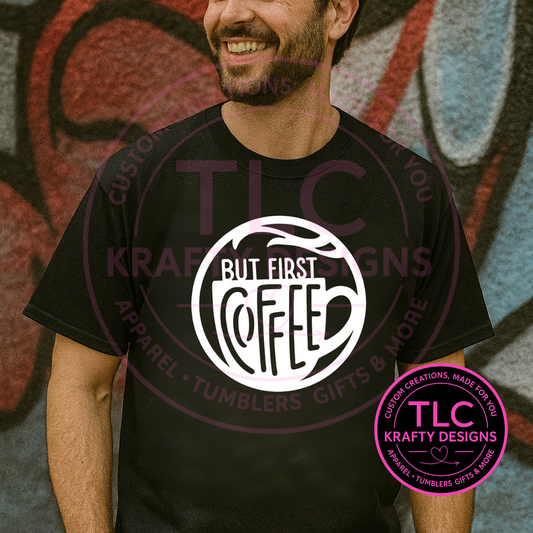 But First Coffee Shirt – Minimalist Coffee Lover Tee