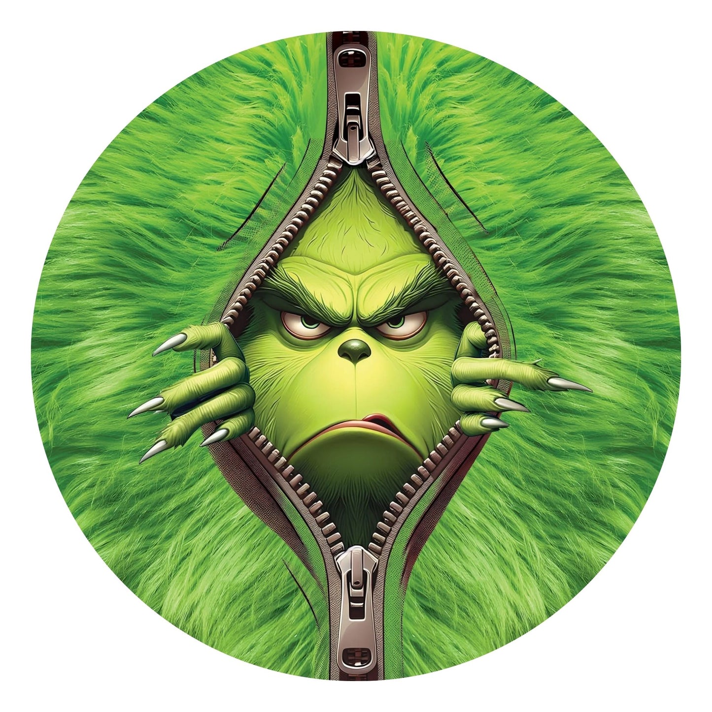 Classic Peeking Grinch 10” Wind Spinner – Festive Christmas Sublimated Metal Yard Décor CK