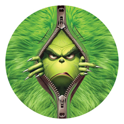 Classic Peeking Grinch 10” Wind Spinner – Festive Christmas Sublimated Metal Yard Décor CK