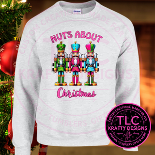 Nuts About Christmas Multicolor Design Nutcracker Youth - Festive Christmas Graphic Apparel CK