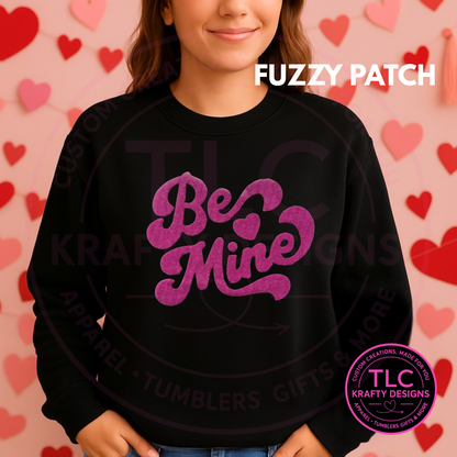 XL Fuzzy Be Mine Chenille Patch – Valentine Iron-On / Sew-On Applique CK