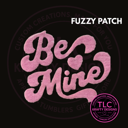 XL Fuzzy Be Mine Chenille Patch – Valentine Iron-On / Sew-On Applique CK