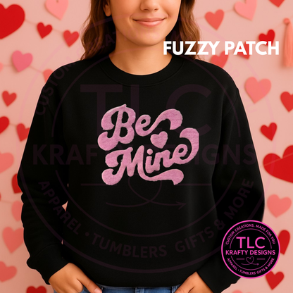 XL Fuzzy Be Mine Chenille Patch – Valentine Iron-On / Sew-On Applique CK