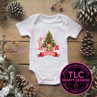 Cheery Reindeer Onesie - Cute First Christmas Onesie CK