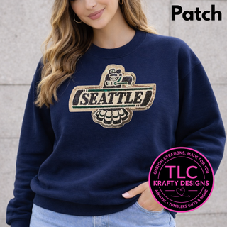 XL Seattle Junior Hockey Sequin Patch – Sporty Iron-On / Sew-On Applique