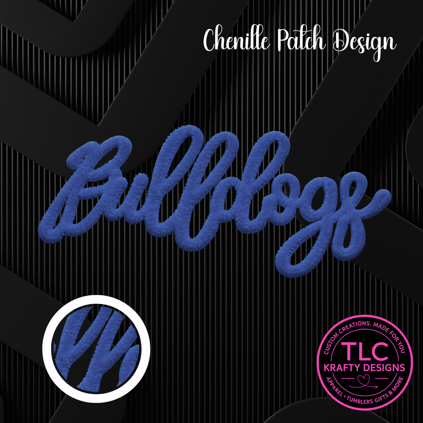 PREORDER Blue Bulldogs Fuzzy Patch, Chenille Style Patch, Custom Team Patch, Fluffy Patch