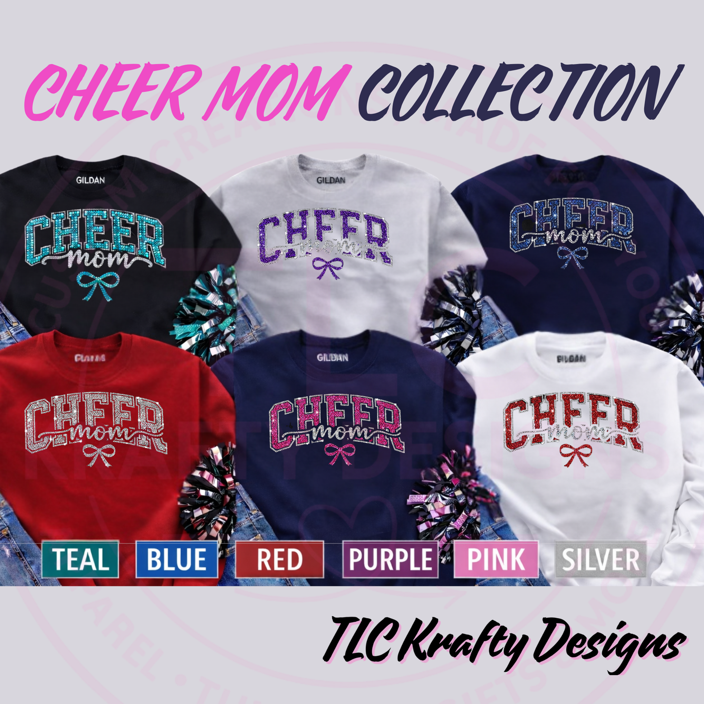 PREORDER XL Cheer Mom Pink Rhinestone Patch – Cheer Apparel Iron-On/ Sew-On Patch