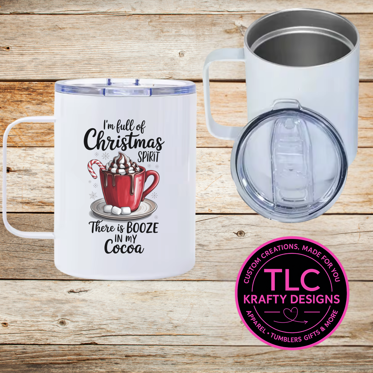 Christmas Spirit Mug – 12oz Travel Mug With Lid