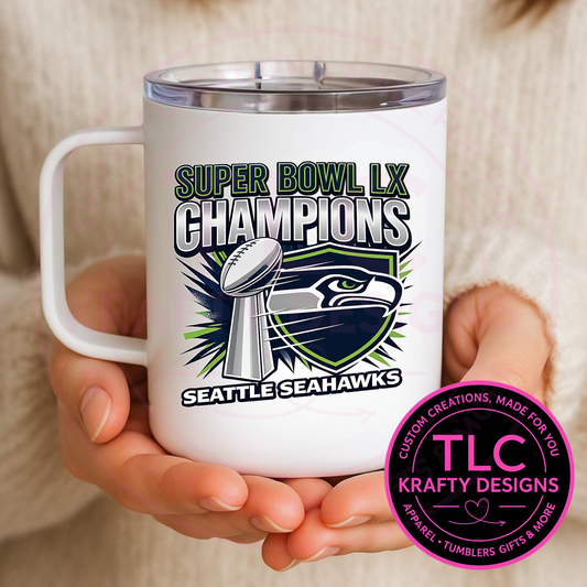 Football Championship Shield and Trophy Design Travel Mug