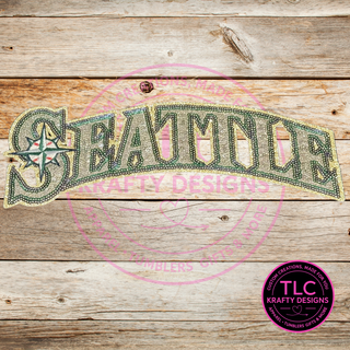 XL Seattle Baseball Sequin Patch – Sporty Iron-On / Sew-On Applique CK