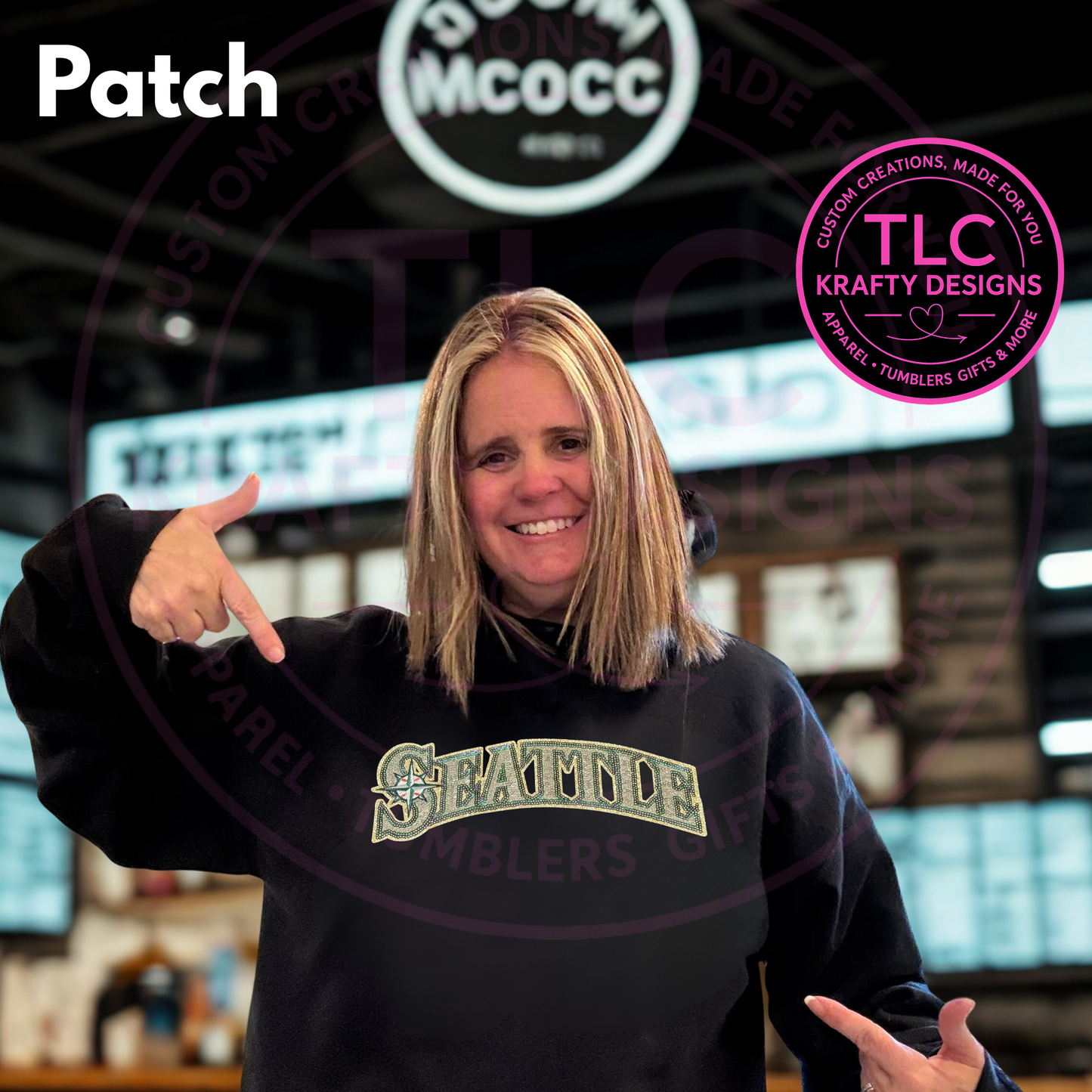 PREORDER Seattle Baseball Sequin Patch Apparel