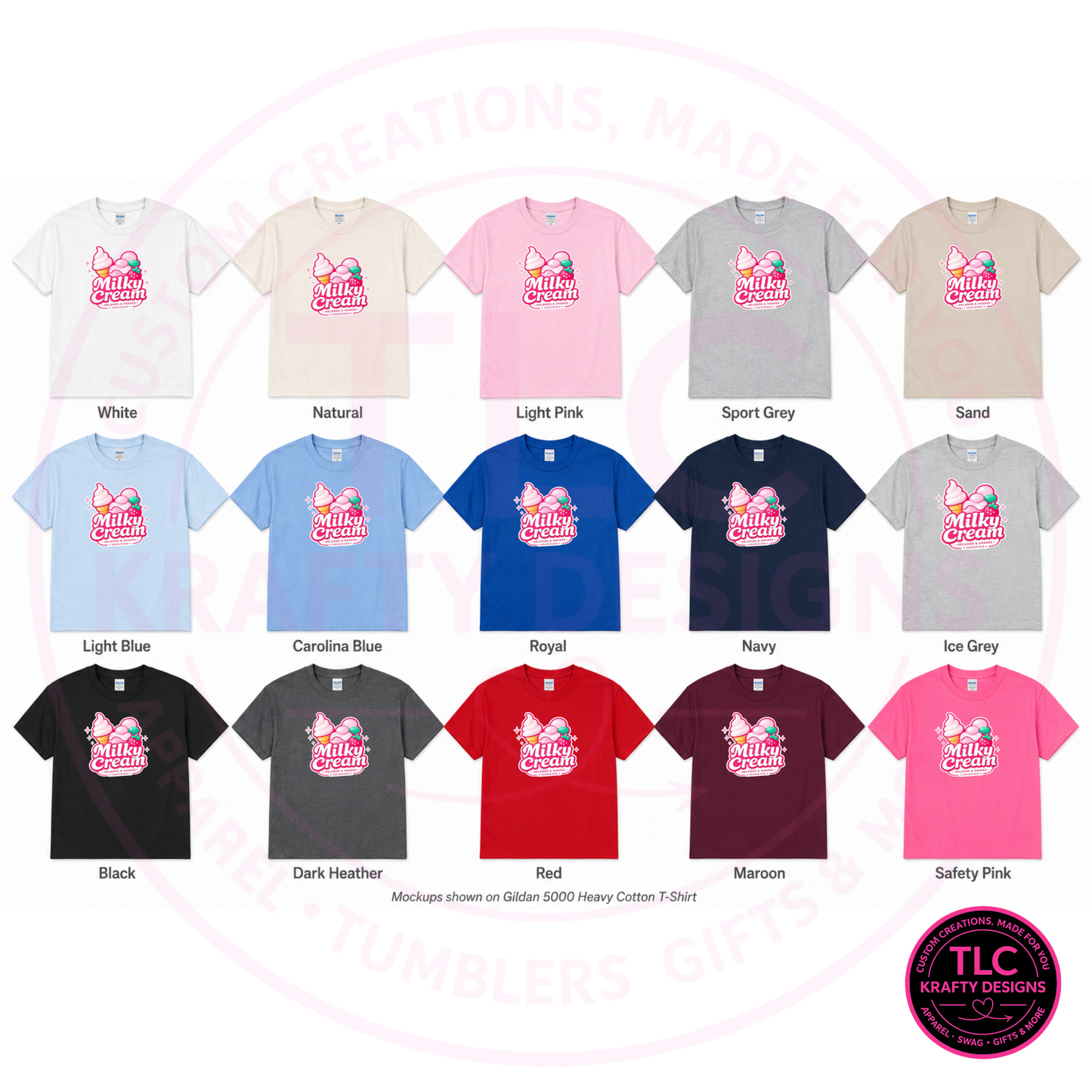 Milky Cream Ice Cream Shop T-Shirt or Sweatshirt – Custom Ice Cream Vendor Staff Apparel