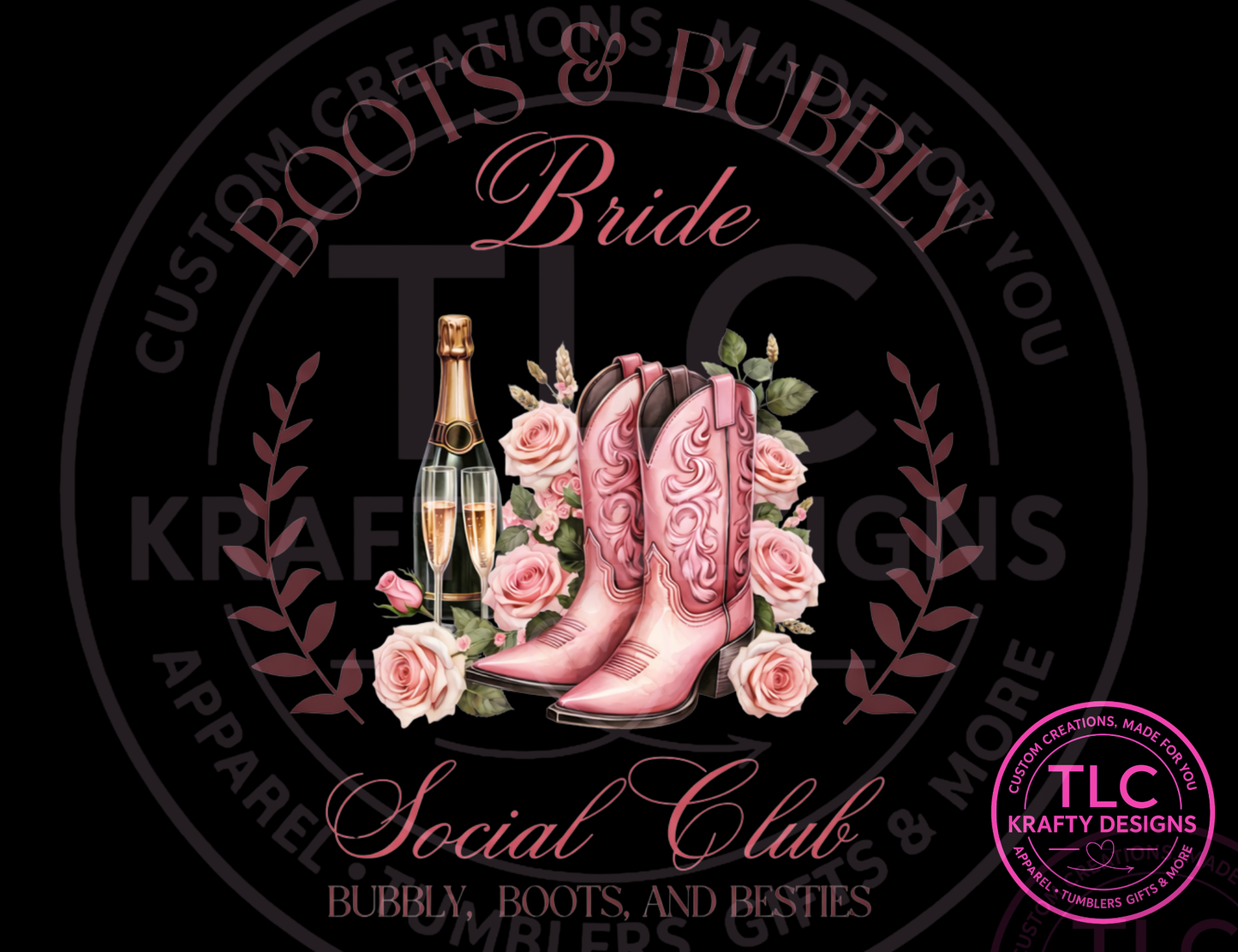 Boots and Bubbly Social Club Shirts - Bachelorette VIbes Apparel CK