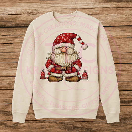 Cozy Santa Gnome Christmas T-Shirt - Holiday Short or Long Sleeve Tee