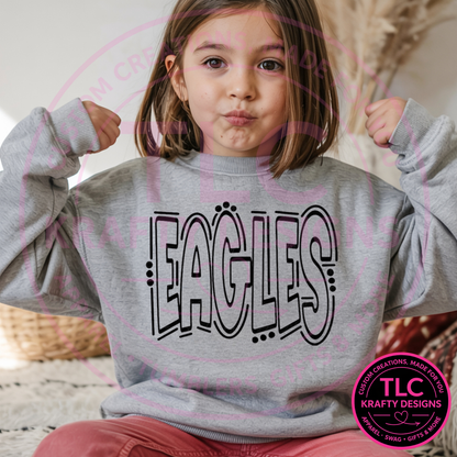 Eagles Outline Design Apparel - Eagles Spirit Wear