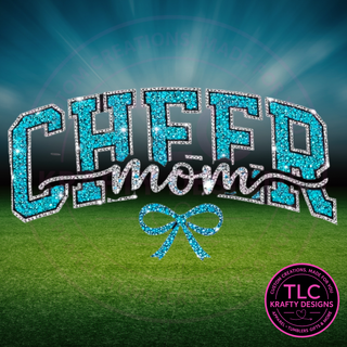 XL Cheer Mom Teal Rhinestone Patch – Cheer Apparel Iron-On/ Sew-On Patch