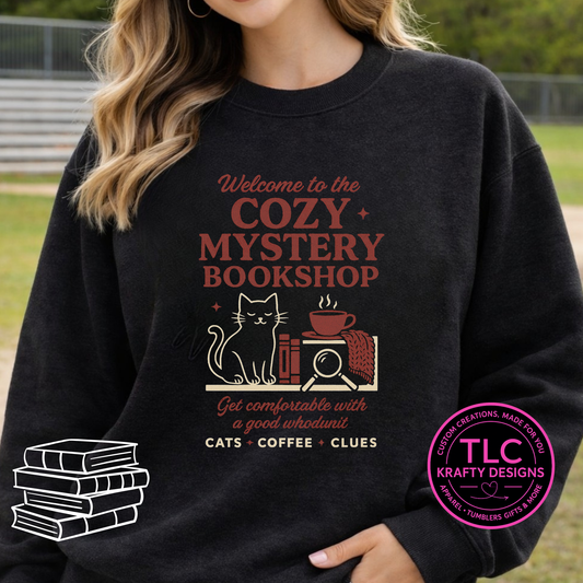 Cozy Mystery Bookshop Graphic Apparel - Book Lovers Design
