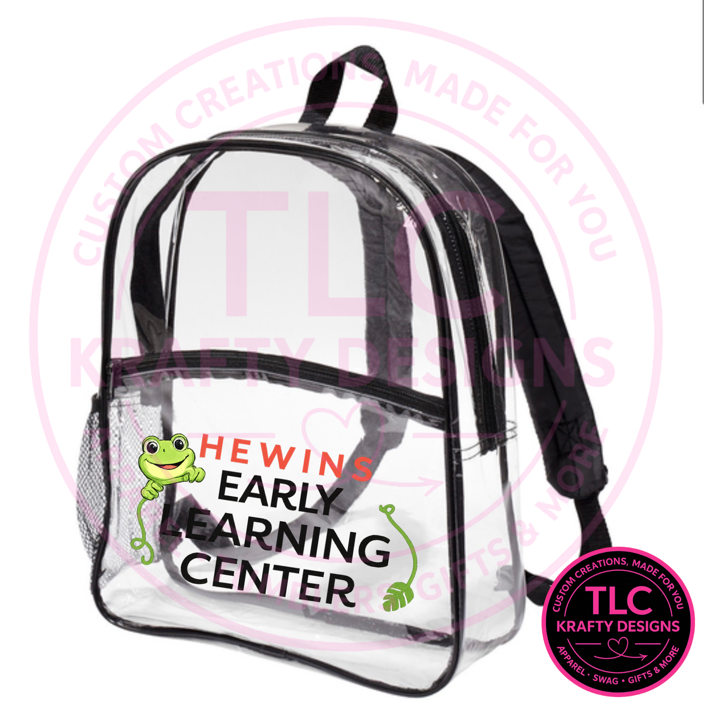 Hewins Early Learning Center Clear Backpack – Frog School Spirit Bag