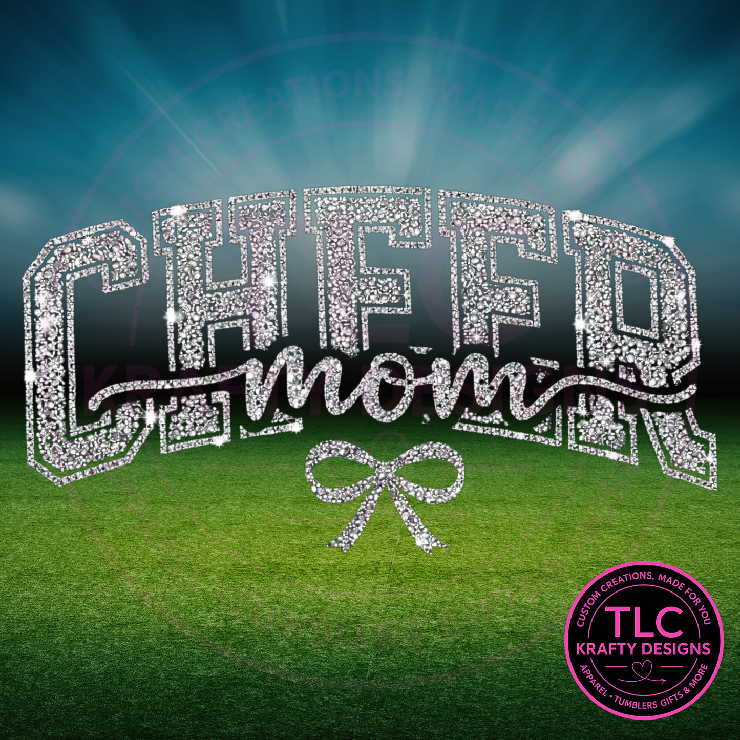 PREORDER XL Cheer Mom Silver Rhinestone Patch – Cheer Apparel Iron-On/ Sew-On Patch