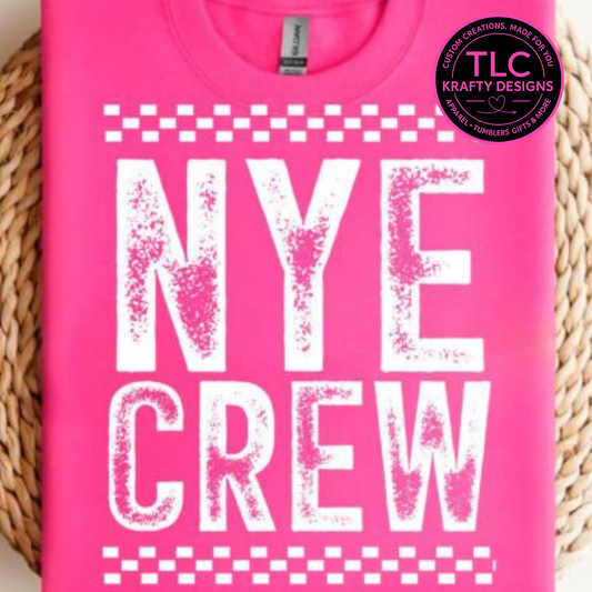 Distressed Look NYE Crew Sweatshirt - New Year's Eve Crew Neck or Hoodie CK