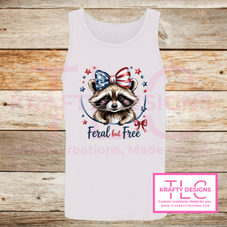 Feral But Free Raccoon Design – Patriotic Summer Apparel