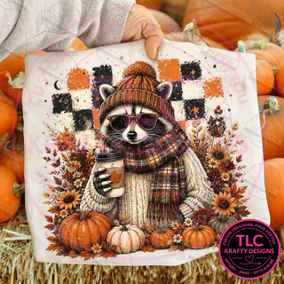 Cozy Fall Raccoon Design – Fall Vibes Apparel