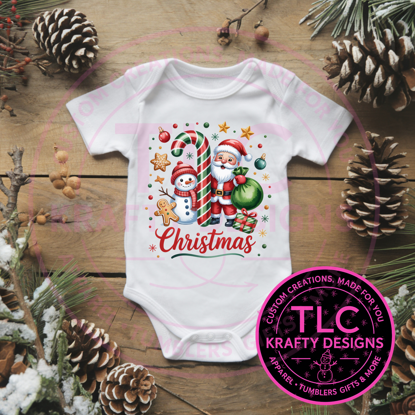 Jolly Santa and Snowman Onesie - Cute and Festive Christmas Onesie CK