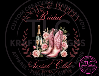 Boots and Bubbly Social Club Shirts - Bachelorette VIbes Apparel CK