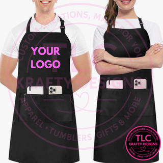 Custom Aprons with Personalized Designs | Adjustable Bib Apron with Pockets
