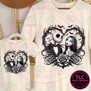 Nightmare Couple Heart Design – Spooky Season Apparel