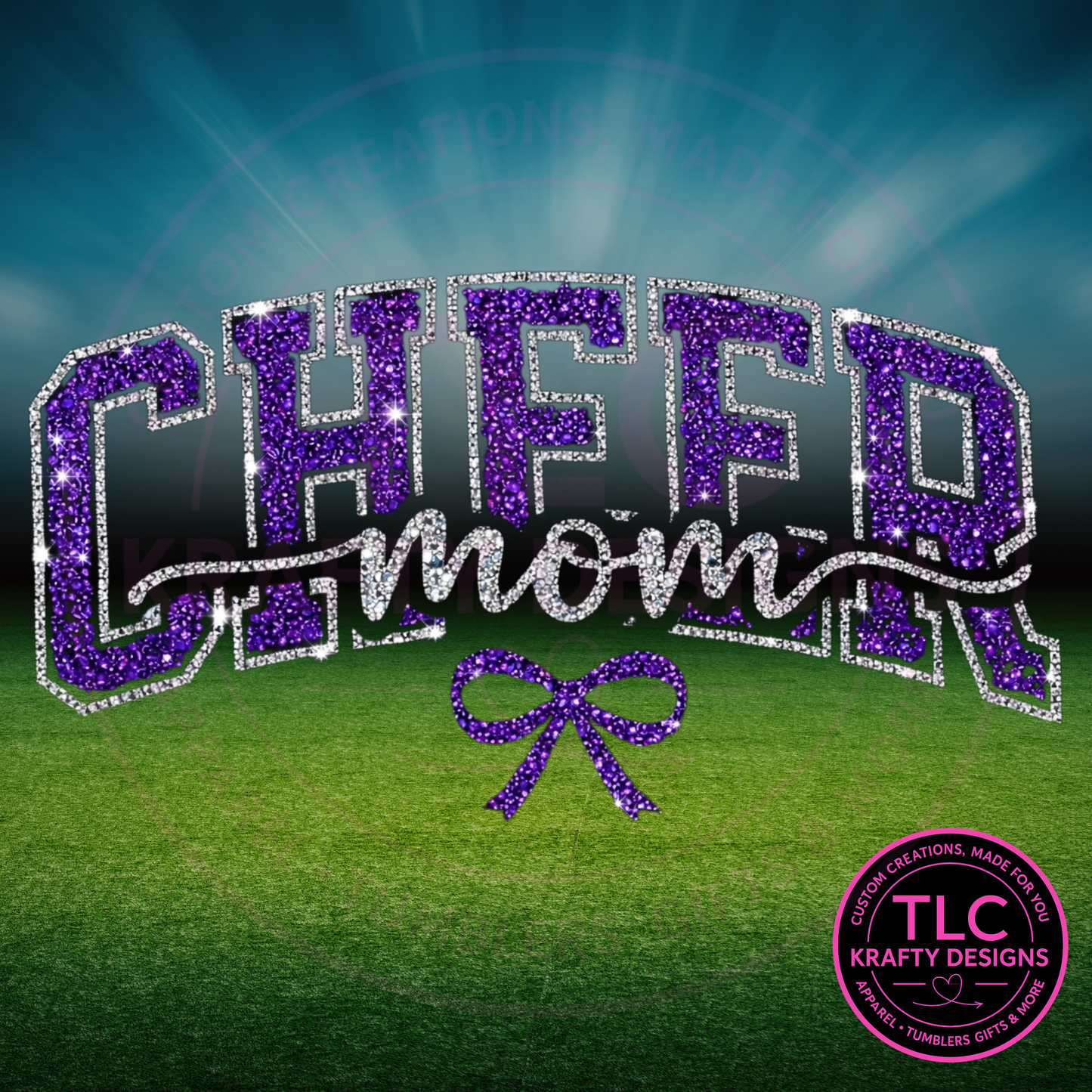 PREORDER XL Cheer Mom Silver Rhinestone Patch – Cheer Apparel Iron-On/ Sew-On Patch