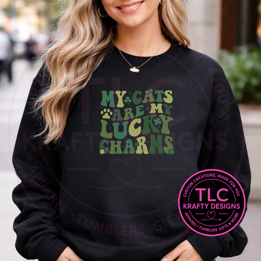 My Cats Are my Lucky Charms Shirt or Sweatshirt - St. Patrick's Day Apparel CK
