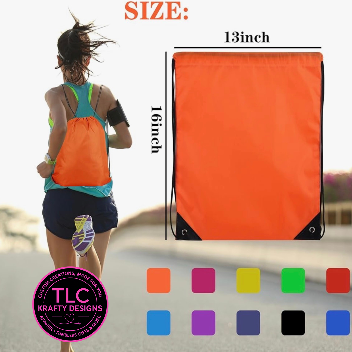 Custom Branded Drawstring Backpack : Lightweight Branded Bags - Personalized Business Swag