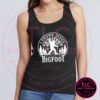 I Found Jesus Still Looking For Bigfoot Rock-On Design – Bigfoot Faith Apparel