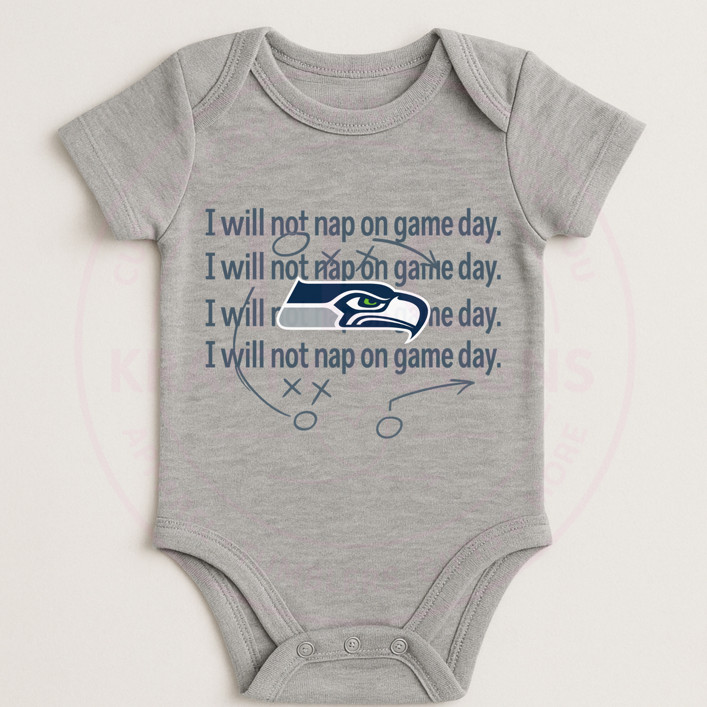 Will Not Nap on Game Day Seattle Football Onesie - Football Game Day Onesie CK