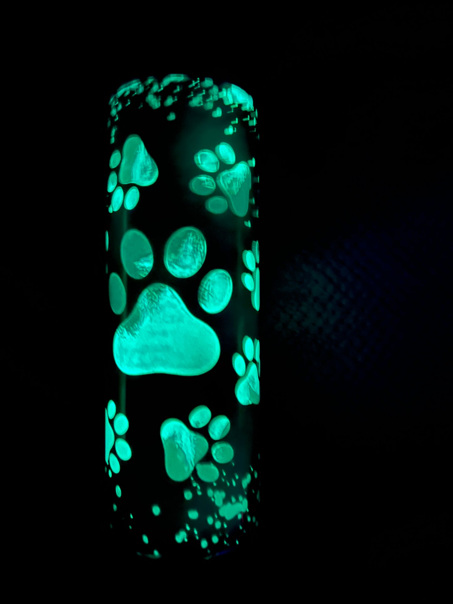 Glow in the Dark Blue and Purple Paw Prints 20oz Sublimation Tumbler