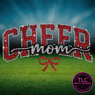 XL Cheer Mom Red Rhinestone Patch – Cheer Apparel Iron-On/ Sew-On Patch