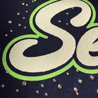 XL Seattle Football Puffy•Rhinestone•Glitter Heat Press Transfer