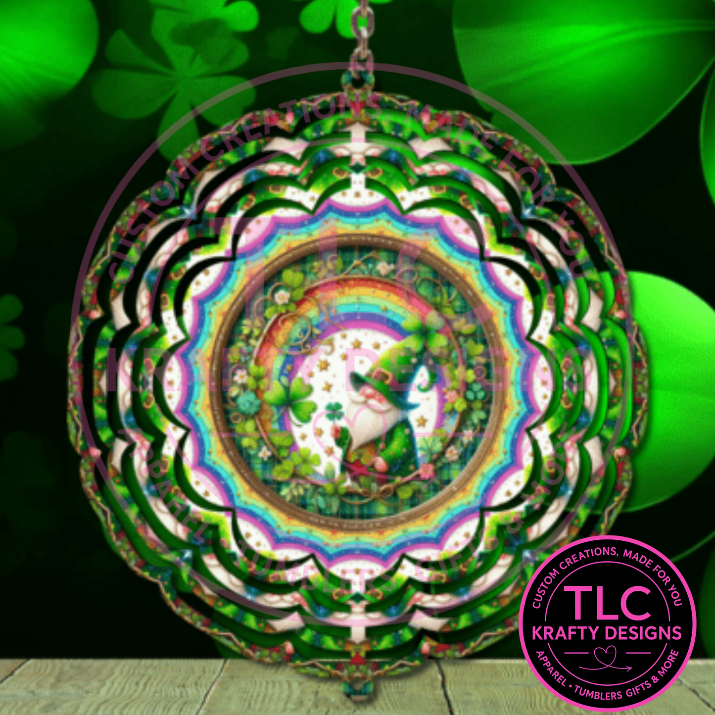 St. Patrick's Day Gnome Wind Spinner – Vibrant Outdoor Garden Décor