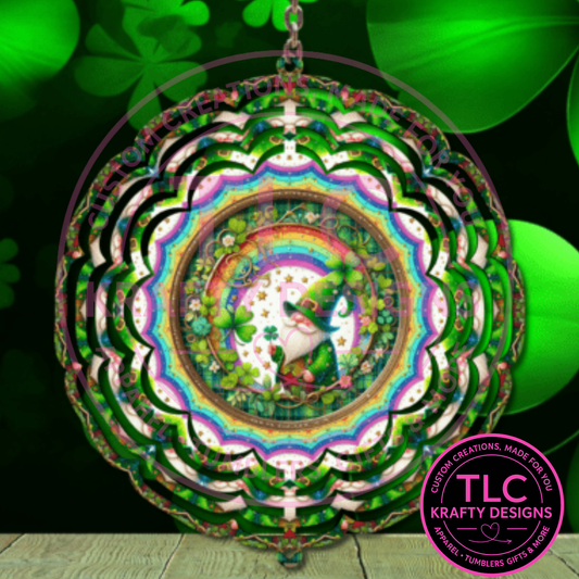 St. Patrick's Day Gnome Wind Spinner – Vibrant Outdoor Garden Décor