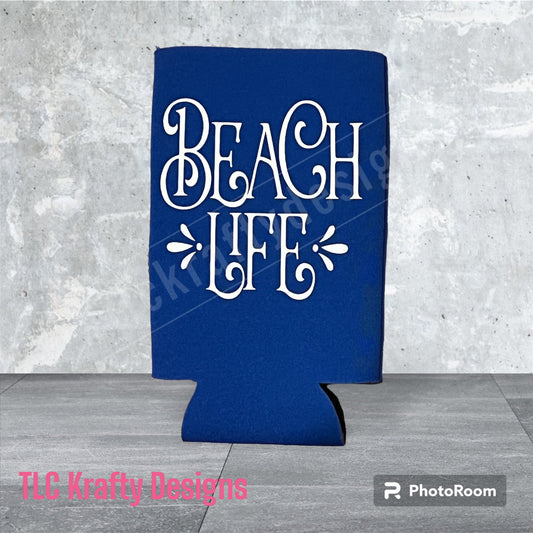 Beach Life Customized Slim Koozie Can holder