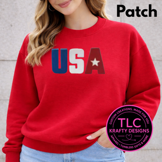 USA Fuzzy Chenille Patch Design – Patriotic Patch Apparel
