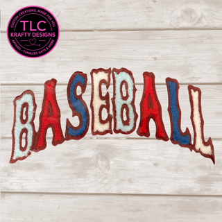 Baseball Fuzzy Chenille Patch – Sports-Themed Heat Press/Iron-On Applique