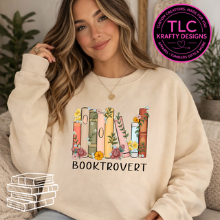 Booktrovert Floral Books Graphic Apparel - Book Lovers Design
