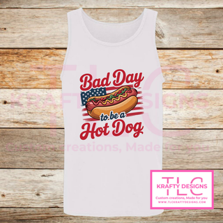 Bad Day To Be A Hot Dog Graphic Design – Patriotic Summer Apparel
