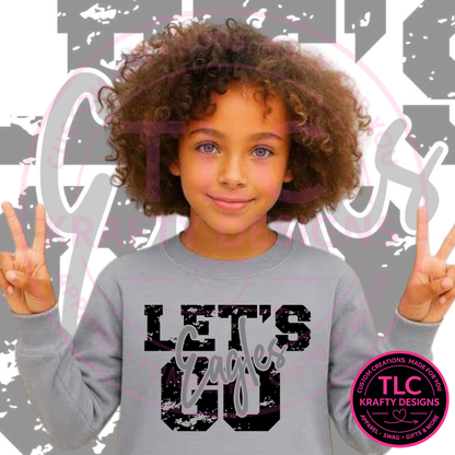 Let's Go Eagles Distressed Design Apparel - Eagles Spirit Wear