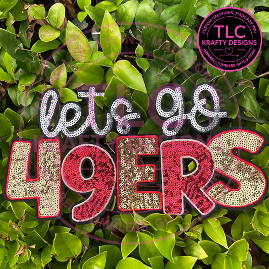 PREORDER XL Let's Go 49ers Sequin Patch – Sporty Iron-On / Sew-On Applique CK